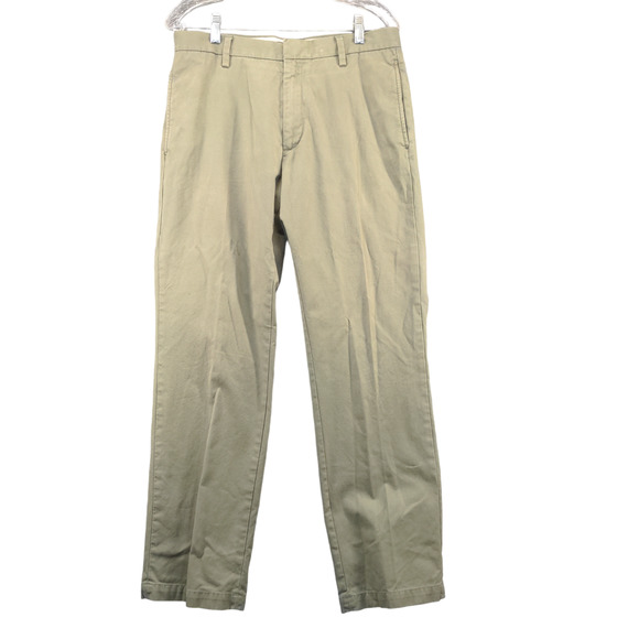 Banana Republic Men's Gavin Chino Pants Green 32x32 Flat Front Regular Straight - Picture 1 of 12